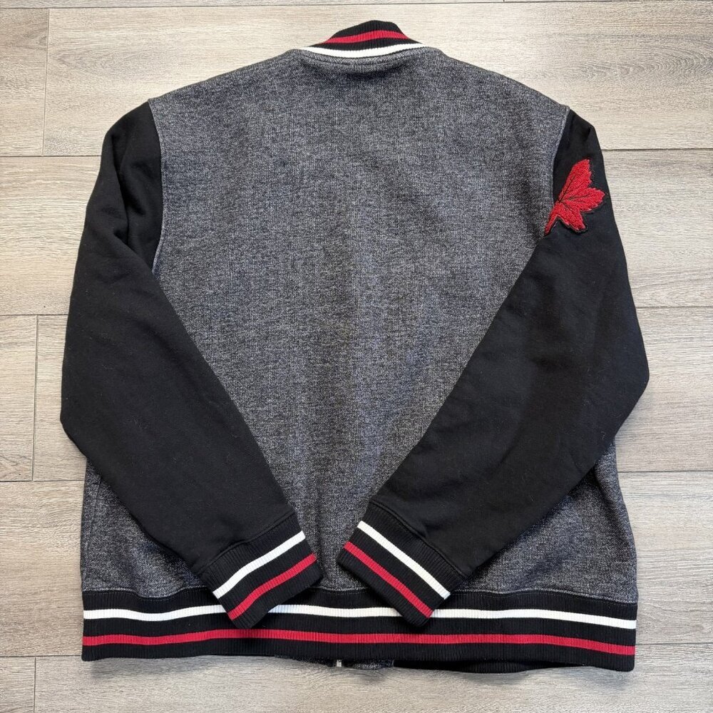 Hudson Bay Co. HBC Canada Olympic Mens 2XL Gray Atheltics Fleece Jacket Full zip - Picture 2 of 6